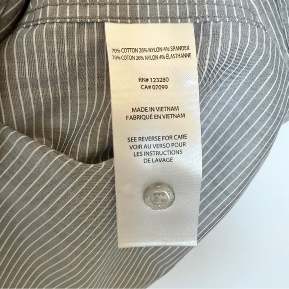 Travis Mathew Men's XL Gray Striped Short Sleeve Button-Up Shirt Cotton Golf - Picture 11 of 11